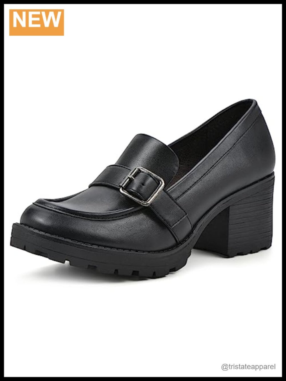 Women's Block Heel Loafers Slip On Moc Work Office Shoes Cushioned